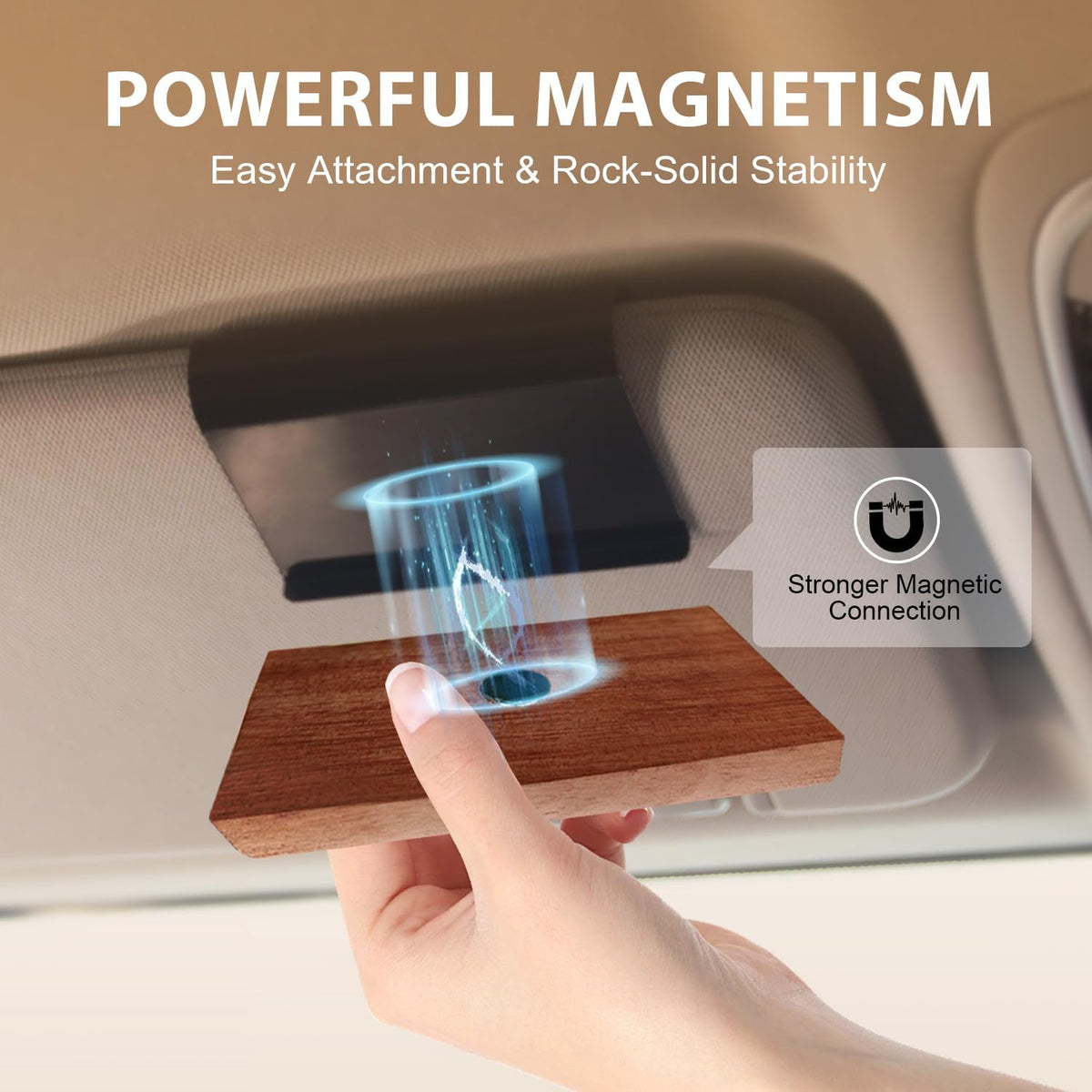 AirPurelle Car Air Freshener with Metal Clip Wood Air Freshener, 100 Days Long Lasting Spicy Sandalwood Scent, Includes 2x 10ML Refills, 0.68 FL OZ, Made in USA, Car Auto Accessories