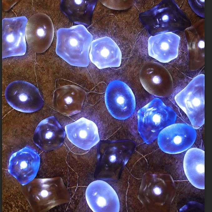 Sea Glass String Lights, Beach Theme Decorative Lights 19 Ft 40 LED USB Plug-in with Remote and Timer for Indoor Outdoor Tent Wedding Nursery Bedroom Party Birthday