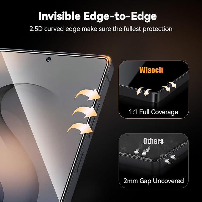 Wiaocit 3 Pack Tempered Glass Screen Protector