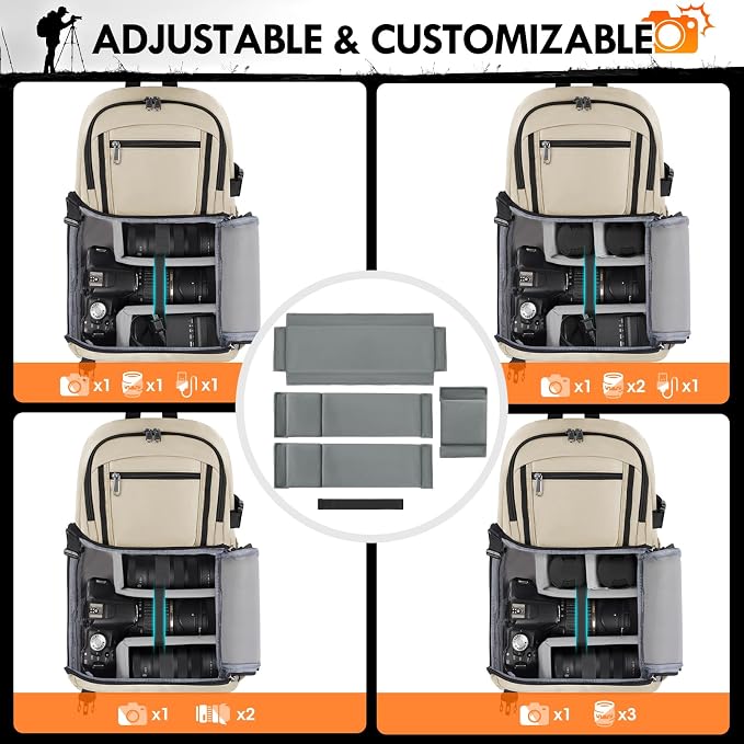 RAINSMORE Camera Bag, DSLR & Mirrorless Camera Sling Bag