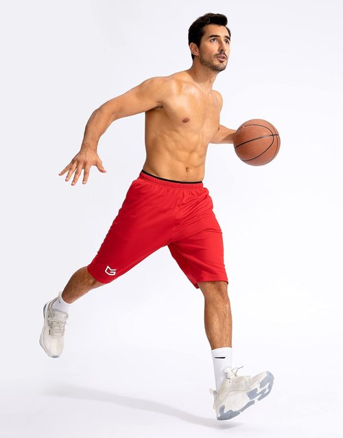 G Gradual Men's Basketball Shorts - Lightweight Quick-Dry Athletic Shorts with Zipper Pockets | 11" Length