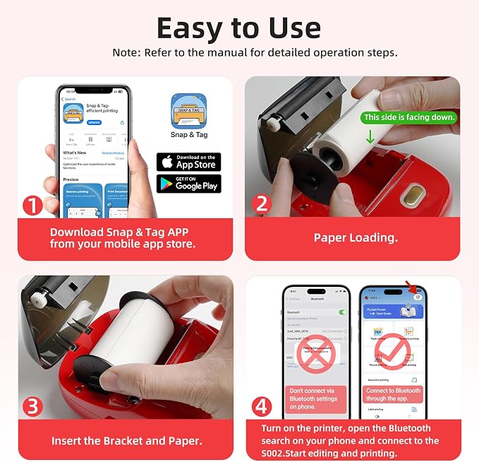 ORGSTA Sticker Printer, 300 DPI Ultra-Clear Mini Portable Sticker Maker