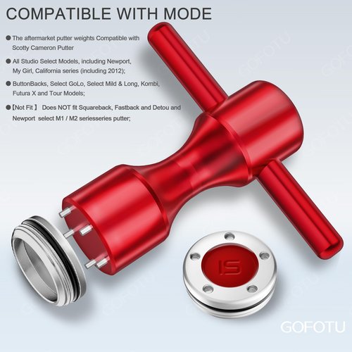 Gofotu Golf Head weight 2pcs. 15g Golf Custom Weights+Red Wrench Compatible with Titleist Scotty Cameron Putters Newport (15g)