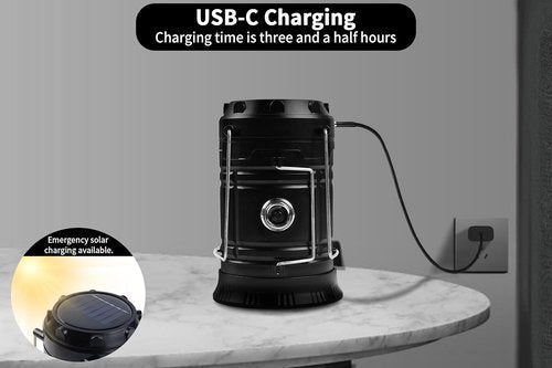 KunHe 5-Pack Portable LED Camping Lanterns - 1800mAh, Waterproof & USB Rechargeable for Outdoor Use