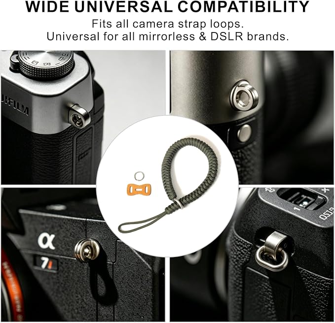 Noopel Camera Wrist Strap, Braided Nylon Hand Strap, Anti-Slip Secure Design