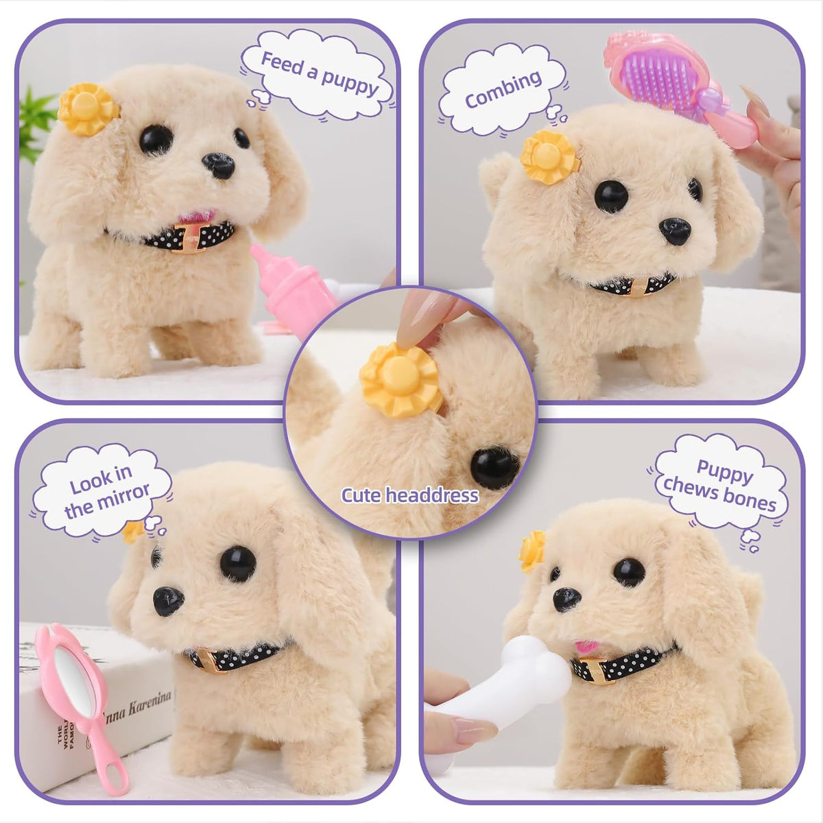 Vanvimen Robot Dog Toys - 16 Realistic Puppy Playsets for Kids Ages 3-8 | Perfect Birthday Gift