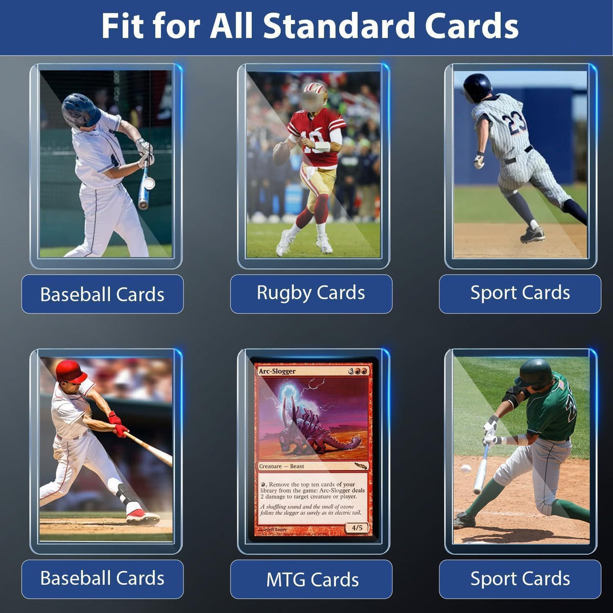 Skiennix Premium Baseball Card Sleeves - 200 Hard Plastic Protectors for Trading Cards | 3"x 4" Size