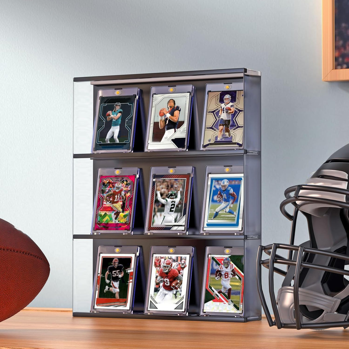 Skiennix Magnetic Card Holder - 50ct One Touch U-V Protected Hard Plastic Case for Trading Cards