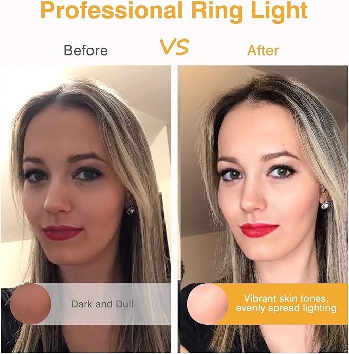 Clip on Ring Light, Kimwood Rechargeable 60 LED Selfie Ring Light