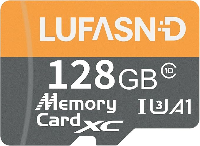 128GB Micro SD Card with Adapter, High Speed U3 C10 V30 SDXC Memory Card Up to