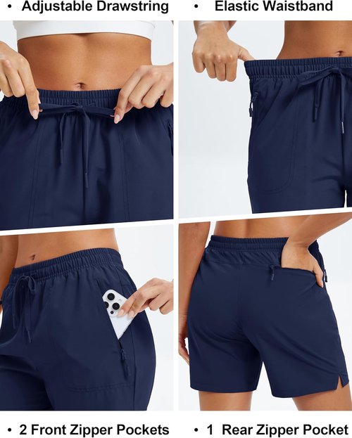 MAGCOMSEN Women's Hiking Shorts - UPF 50+ Quick-Dry, Lightweight Athletic Shorts | Summer Casual with Pockets