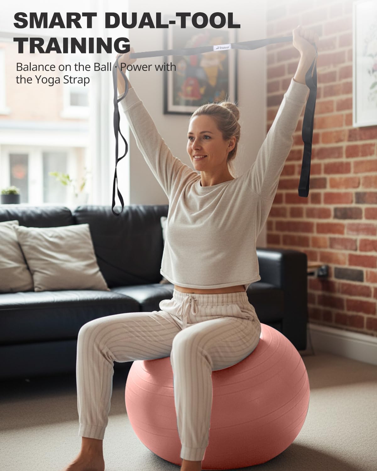 Trideer Exercise Ball - Stability Ball for Yoga & Pilates | Home Gym & Office Chair, 5 Sizes Available