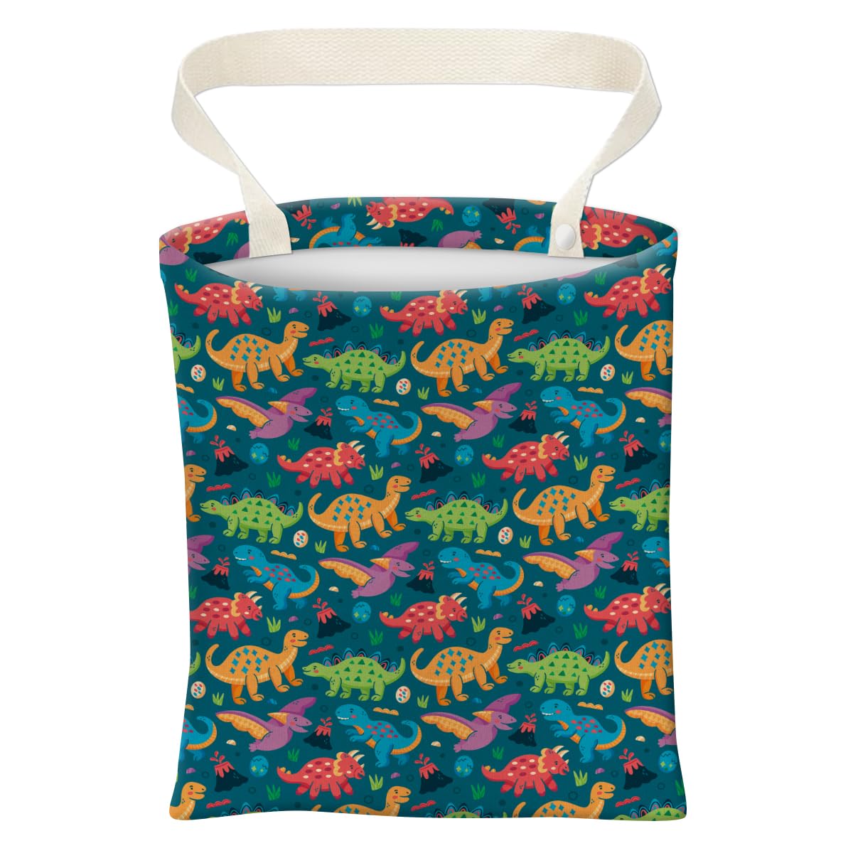 Car Trash Can, Cute Car Trash Bag, Hanging Car Organizer and Storage Bag, Trash Bin for Car Accessories, Vehicle, Travelling, Camping Colorful Dinosaur Volcano