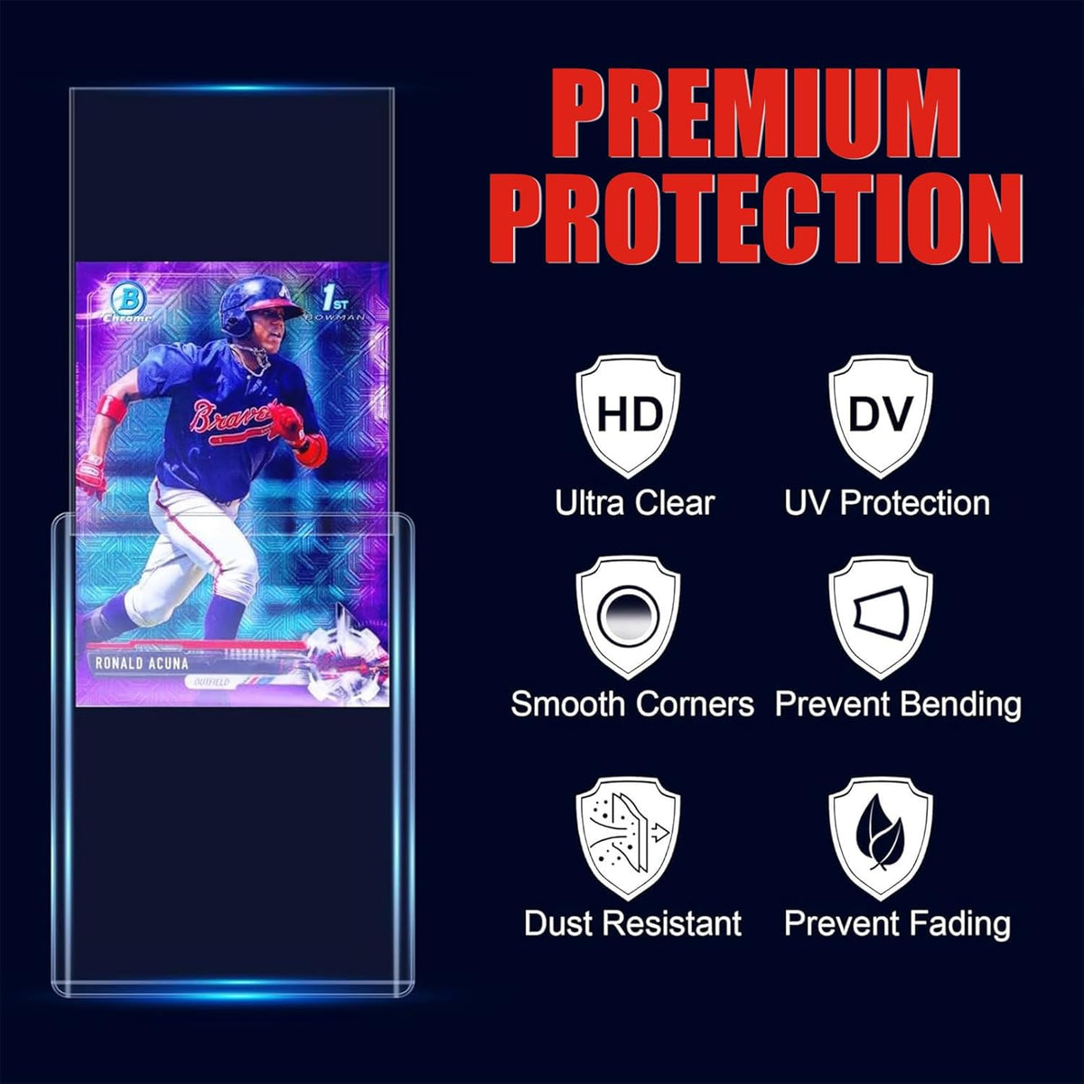 Triple Protections 300ct Card Sleeves - Premium Hard Plastic TopLoads & Resealable Penny Sleeves | 3"x4" Sports Trading Card Holder