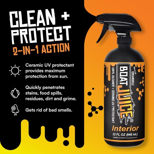 Boat Juice Necessity Boat Cleaner Kit - Exterior Water Spot Remover & Interior Vinyl Cleaner | Includes 2 Microfiber Towels | Marine Detailing Made in USA
