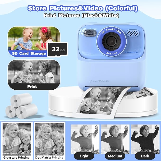 masterbee Kids Camera Instant Print Photo, Birthday Gifts