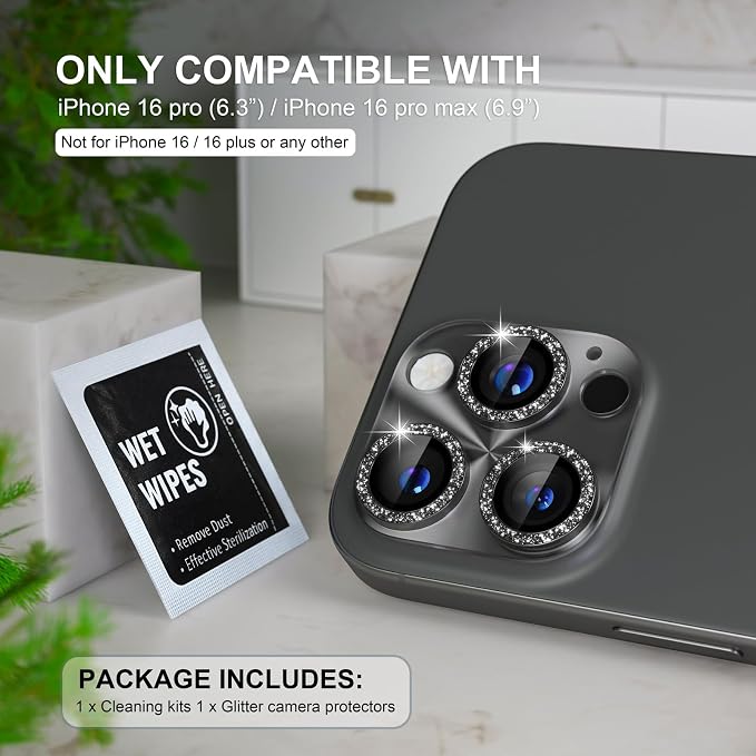 Choiche Compatible for iPhone 16 Pro/iPhone 16 Pro Max Camera Lens Protector