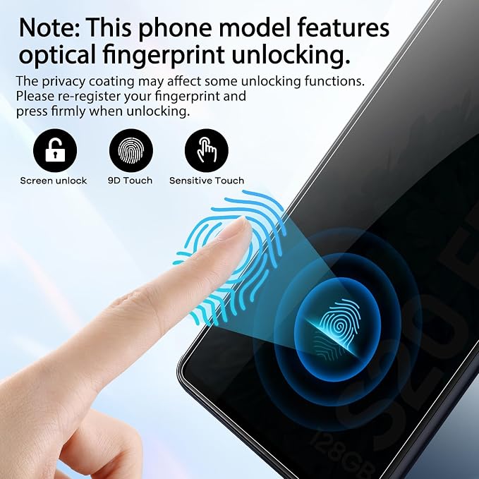 3+3 Pack for Samsung Galaxy S23 FE 5G Privacy Screen Protector & Phone Camera