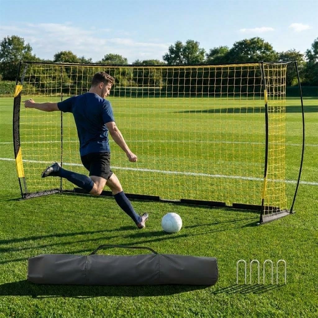Soccer Goal | Portable 12x6 Ft & 6x4 Ft Set - Heavy Duty Metal Base, Quick Setup, Weather-Resistant