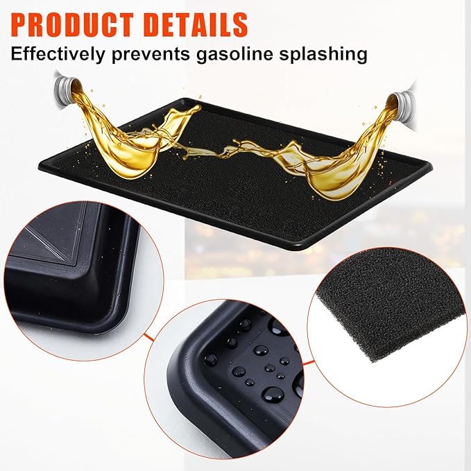 3-Pack Oil Drip Pan for Under Car(35.4 x 24 x 1.6 Inch) Flexible Oil Trays with Felt Mat, Large Leak-Proof Drip Pan for Car Oil Changes, Engine Maintenance, Pet Cleaning, and Home Appliance Repair