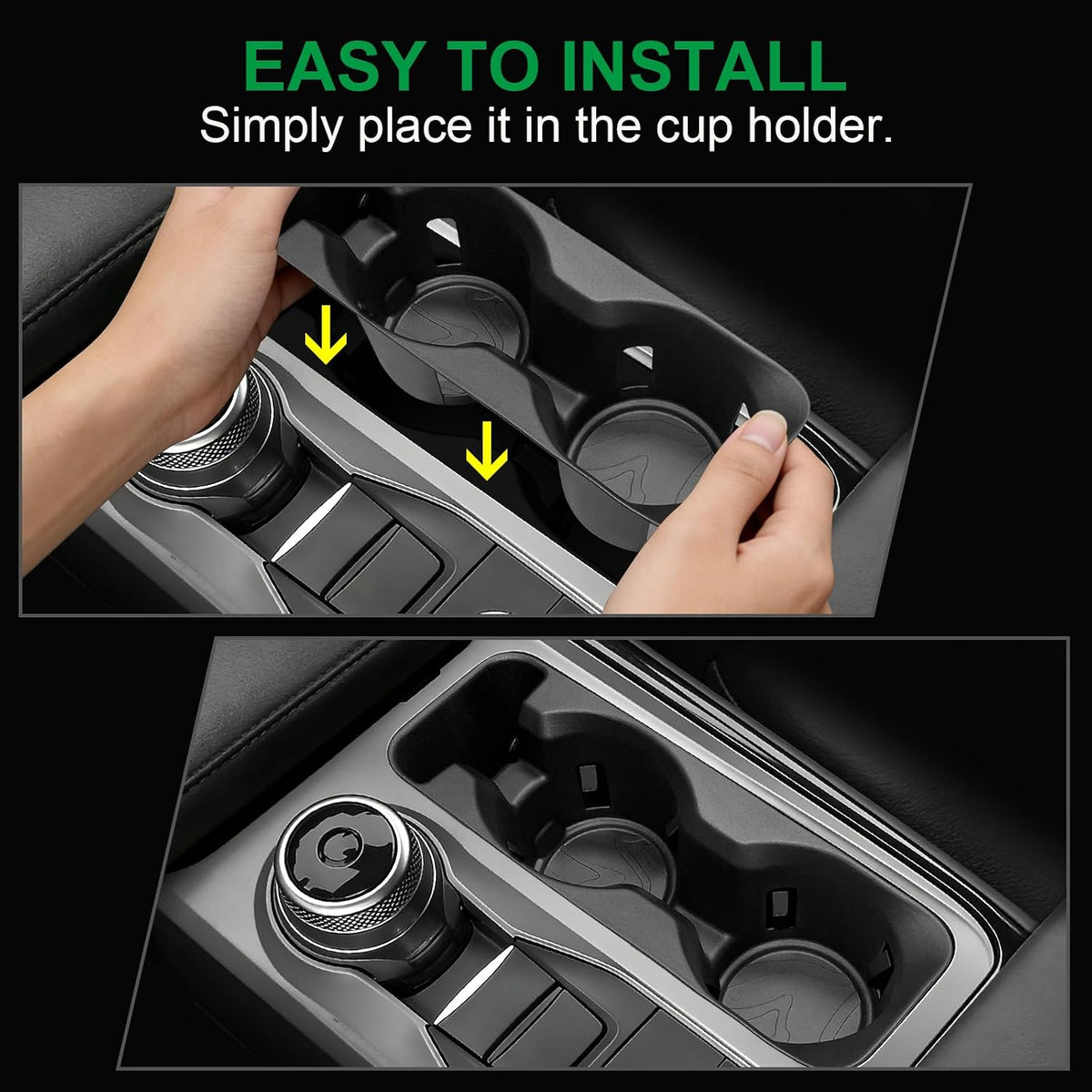 Upgrade Cup Holder Inserts for Ford Explorer 2020-2024 Accessories, Non-Slip Soft Silicone Center Console Cup Holder Protector Organizer for Ford Explorer Accessories