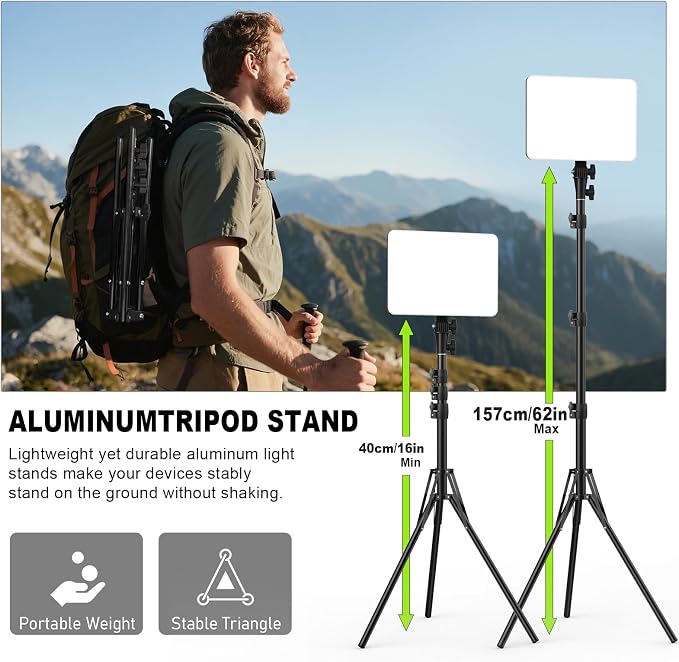 30W Upgraded Photography Lighting Kit, Anautin 1-Pack LED Video Lighting