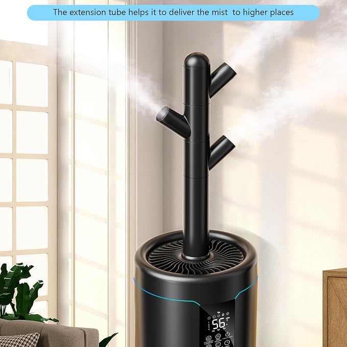 Large Humidifiers for Bedroom, 4.5 Gal Cool Mist Humidifier for Large Room Whole House with Remote Control, 800mL/h Output, 48H Runtime, Auto Humidistat, Wheels, Timer, Essential Oil Tray