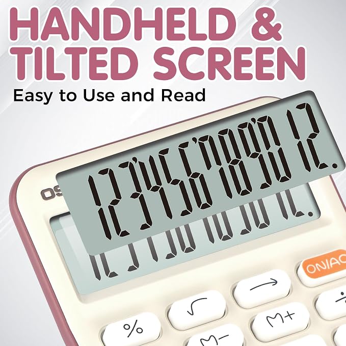Pendancy Small Desk Calculator Cute, 12 Digit LCD Display, Basic Function