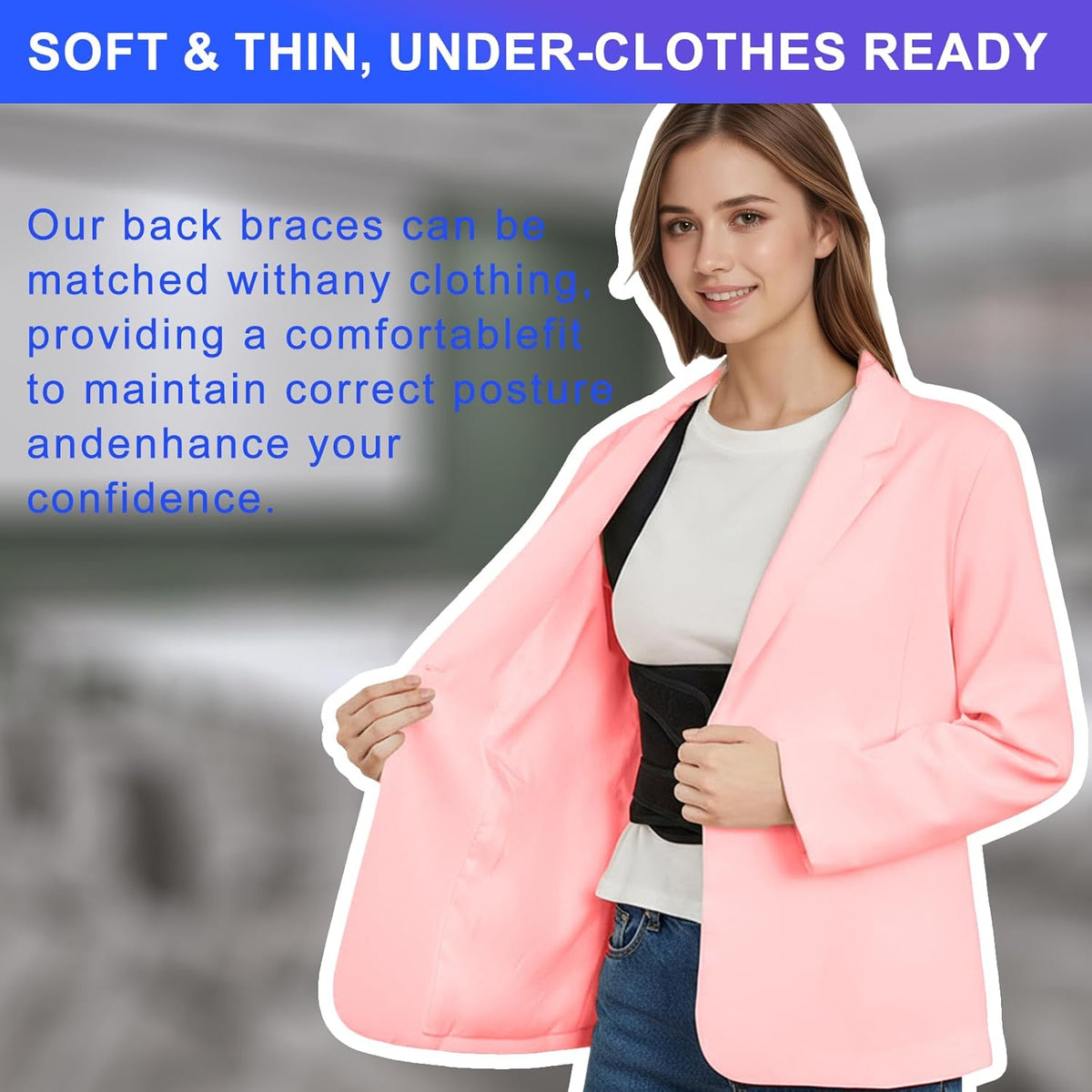Skiennix Posture Corrector - 2-in-1 Adjustable Back Brace with Shoulder Support for Pain Relief