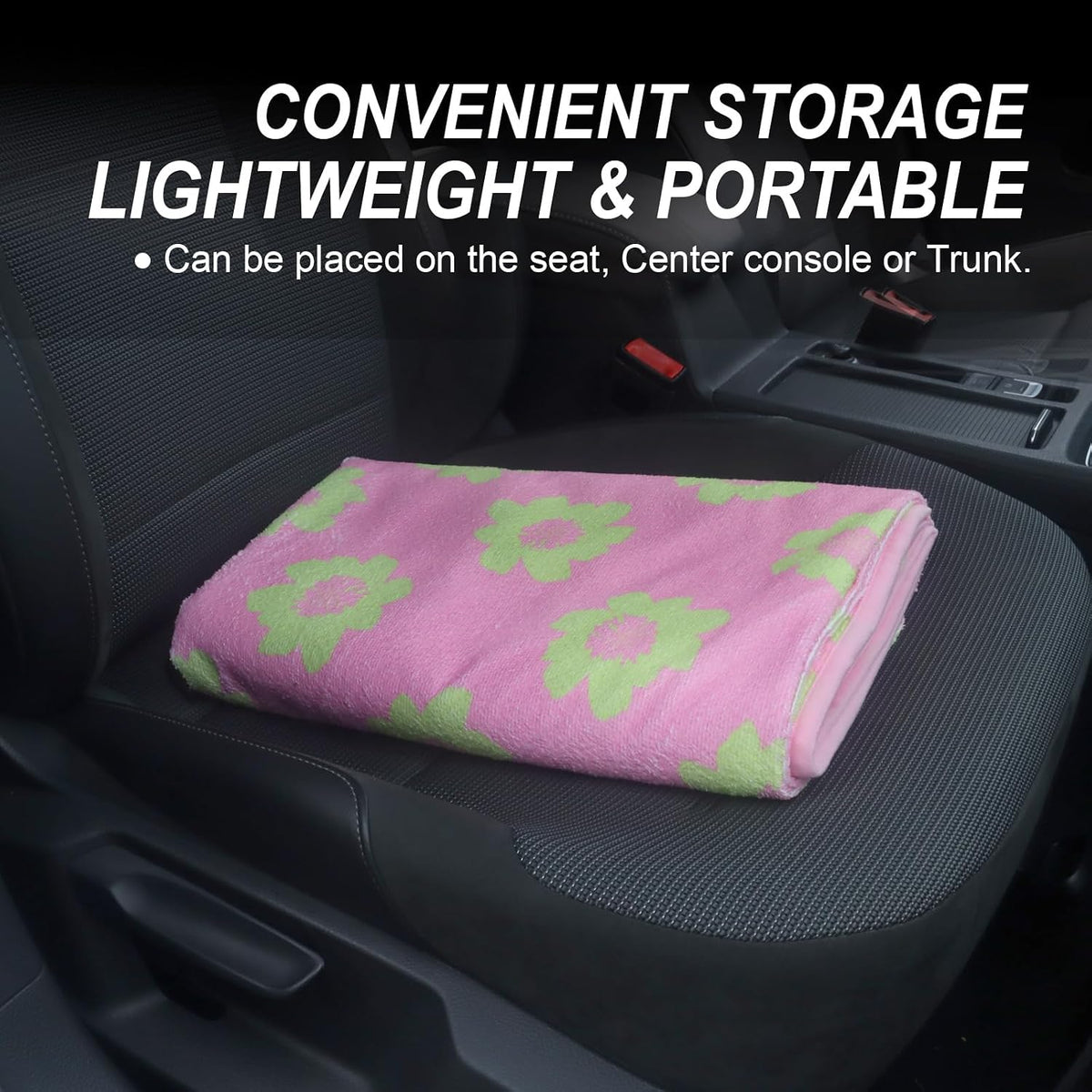 Sweat Towel Car Seat Cover Protector Front Seats for Gym Workout, Running, Swimming, Beach and Hiking, Waterproof Universal Seat Cover for Car, Trucks, Van & SUV (1, Pink Flower, Rear Seat)