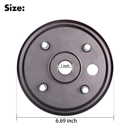 10L0L 21807G1 Golf Cart 1 Inch Large Hole 30 Teeth Spline Brake Drum Assembly for 4 Cycle Gas 1991-Up EZGO TXT, RXV, Marathon, Medalist, Columbia, OEM# 21807-G1, 41843-94 (2 Packs)