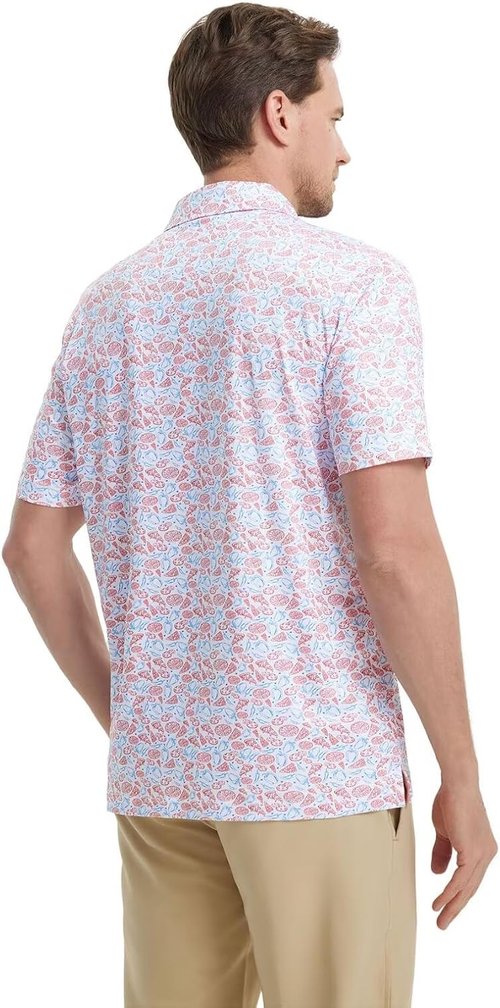 M MAELREG Men's Golf Shirt - Short Sleeve Moisture-Wicking Performance Polo | Stylish Print Patterns