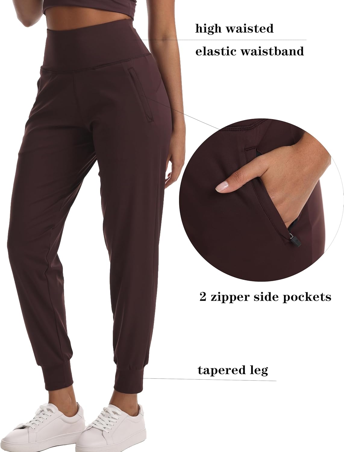 Skiennix Women's Joggers - Lightweight High-Waisted Athletic Leggings with Pockets for Yoga & Gym