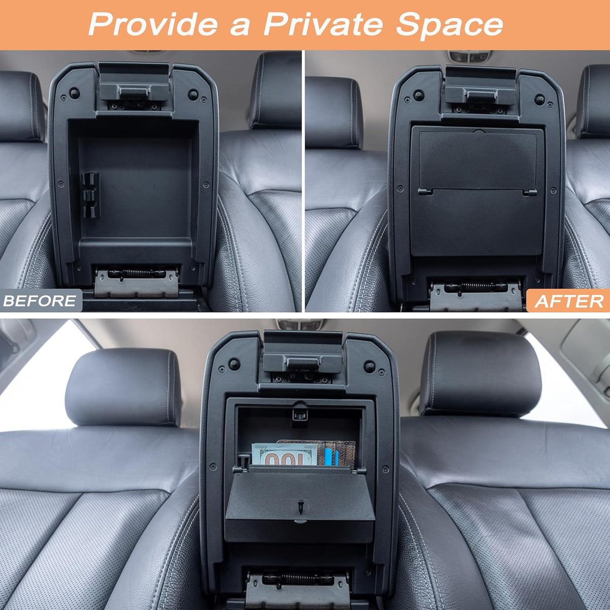 JKCOVER 3PCS Center Console Organzier For Toyota Tacoma 2016-2023