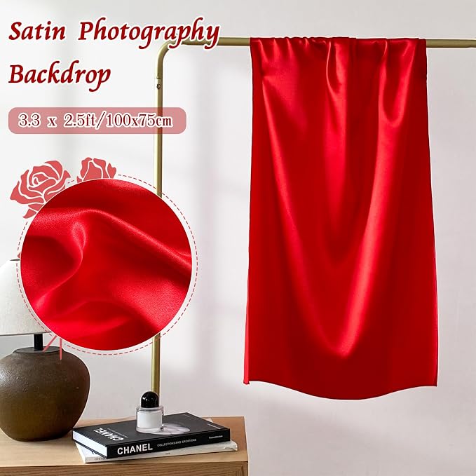 RUDONG M Satin Photography Backdrop 3.3x2.5ft