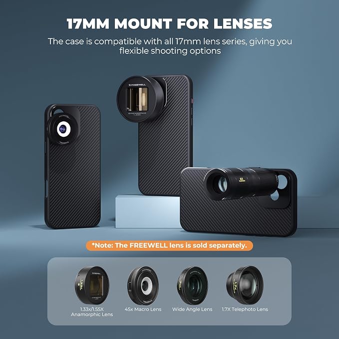 FREEWELL Pro Filmmaker Case for iPhone 16-17mm Lens & Magnetic Filter Mount