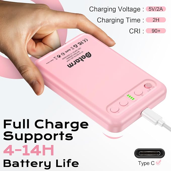 Rechargeable Soft Selfie Light for Phone, 4-14H Battery Portable LED Light for
