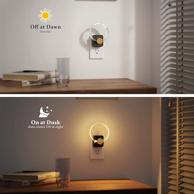 JandCase Night Light, Night Lights Plug into Wall, 2 Pack Dimmable Nightlight