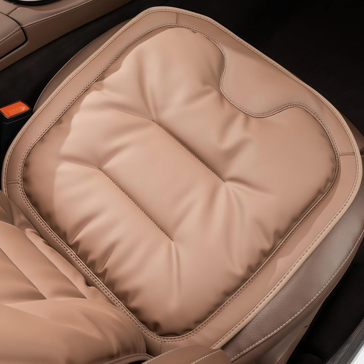 Car Seat Cushion, 2026 New Skin-Friendly Leather Seat Cushions, Breathable Dirt-Repellent Memory Foam Pad for Most Auto & Office Chairs (3pcs Black)