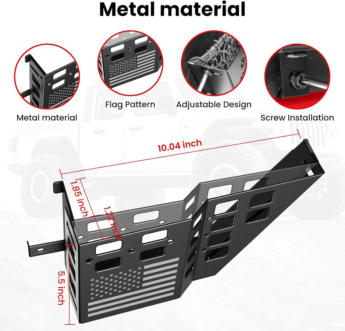 DIAMOOKY Metal Front Door Pocket Storage Box for Jeep Wrangler JK JKU