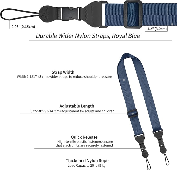 FIEIL 5 Pack Nylon iPad Strap, Adjustable Camera Neck Strap, Comfortable