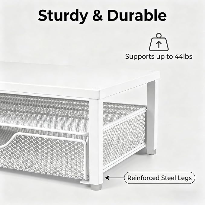 Spacrea Desk Organizer and Accessories, Computer Monitor Stand Riser