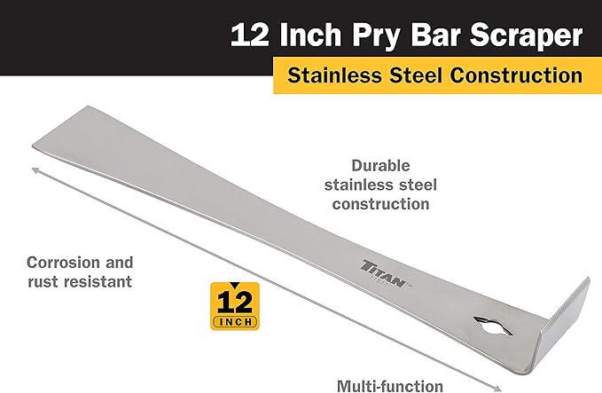 Titan 11511 12-Inch Stainless Steel Pry Bar Scraper