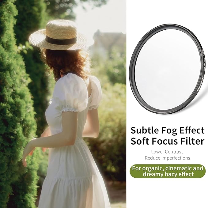 Walking Way 37MM White Pro Mist Diffusion Lens Filter, Dreamy Fog & Soft Glow