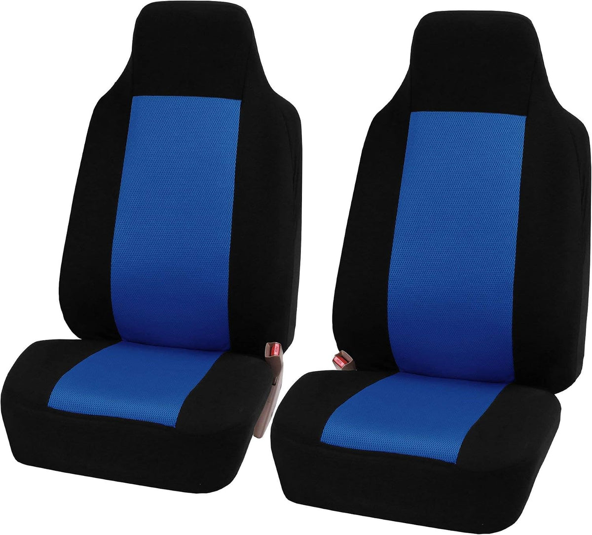 FH Group 3D Air Mesh Car Seat Covers Front Set – Universal Fit Automotive Seat Protectors, Washable Low Back Bucket Seat Covers for SUV, Sedan, Car Accessories, Beige/Black