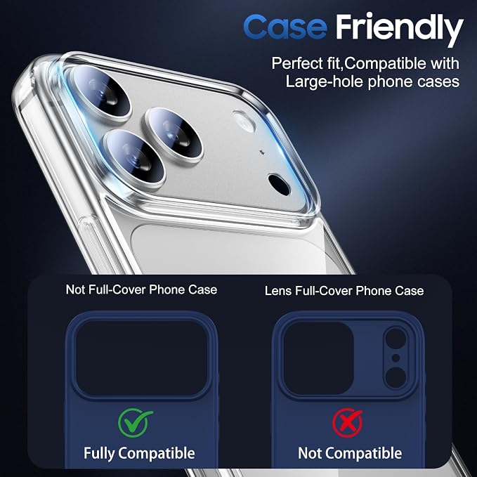 UniqueMe for 3 Pack iPhone 17 Pro Camera Lens Protector