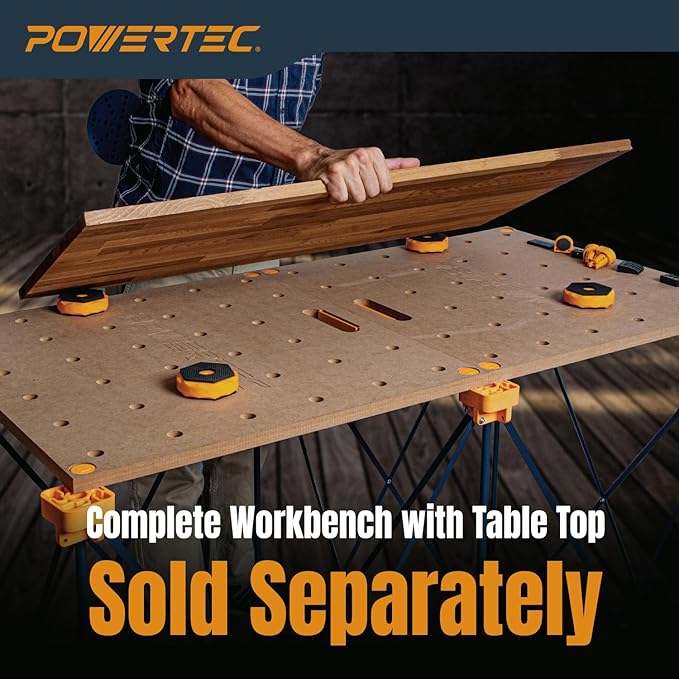 POWERTEC Arachni-Flex Workstation 2x4ft Portable & Collapsible Workstand - Heavy Duty Folding Work Table Base, 2500 lbs Capacity 36 Inch Work Height, No Assembly Mobile Workbench w/Carry Strap(71926V)
