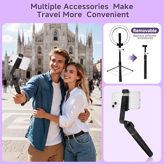 10" Ring Light with Stand 74'' Tall & Phone Holder, RGB Full Color Modes Selfie