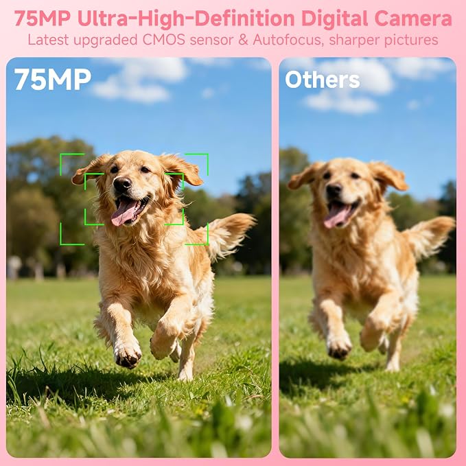 5K Digital Camera for Photography, UHD 75MP WiFi Vlogging Camera for YouTube