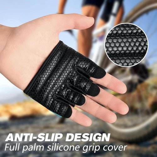 Minimal Workout Gloves - Short Micro Weight Lifting Grip Pads with Full Palm Protection for Men & Women